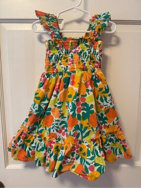 Crewcuts Girls' Floral Smocked Sundress - Yellow, Orange & Green